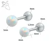 Büyüleyici Saplama Küpe Yuvarlak Topu Gerçek Opal Taşlar Brinco Çelik Deldi Kulak Çiviler Doğum Günü Hediyesi Kızlar Arkadaşı Bijoux1