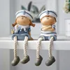 2 pçs / conjunto Mediterrâneo estilo criativo pé pé resina artesanato pendurado perna perna elf boneca figurinhas decoração de casa 20125