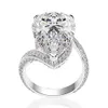 Wong chuva luxo 100% 925 prata esterlina criado moissanite pedra preciosa casamento noivado diamantes anel jóias finas todo 2011268z