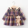 2022 Fall Newborn Baby Girl Dress Clothes Toddler Girls Princess Plaid Birthday Dresses For Infant Baby Clothing 0-2y Vestidos