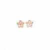 Classique Fleurs Boucles D'oreilles Or Blanc Rose Trois Couleurs Convient Contracté 5 Pétale Style Oreille Ongles pour Femmes