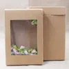 Multi Color Papel Papel PackageDisplay Box com Clear Janela de PVC Casamento Caixas De Doces Kraft Papel Papel Caixas de Embalagem