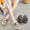 Women Slippers Outdoor Flip Flops Summer Beach Sandals Fashion Slippers Thick bottom leopard Printed Women's Non-slip Slides X1020