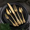 Kubac Hommi 24-30pcs Louça Clássica Set 18/10 Jantar de Aço Inoxidável Faca Faca Forquilha Teaspoon Flat-Ware Ins Cutelaria Set 201118