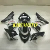 دراجة نارية fleading body kit for kawasaki ninja zx10r 04 05 zx 10r 2004 2005 أعلى أبيض أسود fallings هيكل السيارة + هدايا km34