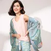La migliore vendita autunno nuovo 4 pezzi pigiama set stile francese stampa floreale signore morbido rayon allentato sottile homewear donna elegante indumenti da notte 201217