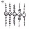 Charme pulseiras Royalbeier 5 pçs / lote est projeto 18mm Botão de encaixe pulseira de aço inoxidável amor flores encantos DIY para as mulheres sz0563