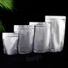 Sealable Reusable Zip Packaging Bags Aluminum Foil Stand-up Bag Inner Foil Food Tea Storage Pouch With Tear Notch BH6017 TQQ