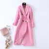 Vêtements pour femmes européennes et américaines Automne et hiver Manteau de laine de boutique allongé rose 201215