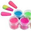 6 Farben Nagel-Acrylpulver Blau Rot Nail Art Fluoreszierender Zucker Wollpulver DIY-Tipps zum Dekorieren von Nail-Art-Zubehör 15006101