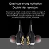 4 Högtalare Dual Moving Coil Double Dynamic Wired Earphone In-Ear Mic High-End Brand Headset 3.5mm TPE Plug Headsets Wired