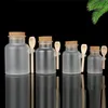 Novos recipientes de garrafas de cosméticos de plástico fosco com tampa e colher de sal de banho de sal pó de pó de embalagem de embalagem frascos de armazenamento de maquiagem HH9-3688