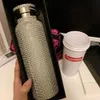 sparkling High-end Insulated Bottle Bling Rhinestone Stainless Steel Thermal Bottle Diamond Thermo Silver Water Bottle with Lid 20224l