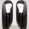 Human Hair Wig With Headband Brazilian Straight Headband Wig Human Hair Black Fashion Straight Hair Scarf Lace Wig