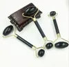 Hot Beauty Health Black Obsidian Facial Massage Jade Roller Double Heads Jade Stone Massager Eye Neck Thin Lift Slimming Relaxing Tool KD1