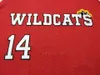 2021 Rare 21S Wildcats 14 Troy Bolton Real Full 자수 대학 저지 크기 S-4XL 또는 사용자 정의 모든 이름 또는 숫자 저지