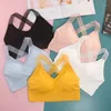 Roupas de ginástica feminina fitness bra yoga top meninas roupas íntimas executando uma colheita de corrida push up brassiere costura esporte feminino bralette1