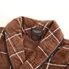 sous-vêtements Thermiques pour Hommes Robe d'hiver en Coton épais Chaud Long Peignoir Serviette Douce Polaire Kimono Robe de Bain Robe de Chambre Robes de Demoiselle d'honneur