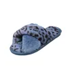 Casa Mulheres Chinelos de Pele Indoor Leopard Print Furry Slides Fluffy Macio Plana de Pelúcia Não Chinelos Casa Casual Sapatos Senhoras Feminino