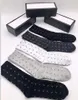 Fashionbrand Sport Long Socks Cotton Printed Letter Grid Wholesale Couple Designer Socks 5 Pcs With Box Stocking