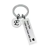 Drive safe English Initial key rings Stainless Steel Tag keychain holders handbag hangs women men fashion jewelry will and sandy gift