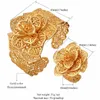 U7 Vintage Big Bracelets Cuff Bangles And Ring Gold Color Exquisite Pattern Flower Jewelry Set For Women Wedding Gift S561 201222