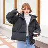Autumn Coat Winter Jacket Women Loose Hooded Black Short Parkas Mujer Red Casual Overcoat Cotton Winter Coats Female 201126
