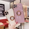 Cell Phone Cases The new 6D electroplating car magnetic suction integrated ring bracket is suitable for iPhone13 12 mobile phone case