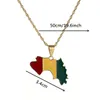 Stainless Steel Guinea Map Guinee Flag Pendant Maps Of Guinea Necklaces For Women Men Country Jewelry