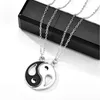20 pçs / 10sets moda amizade colar yin yang pingente bff costurando jóias melhores amigos casal colares conjuntos para mulheres presentes homens