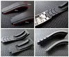 20mm New soft durable waterproof watch band RUBBER strap for ROL SUBGMTYM with slippage silver original steel clasp7266491