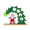 나무 산타 DIY 데스크탑 장식 크리스마스 산타 클로스 눈사람 모티브 DIY 스윙 산타 오피스 카페 테이블 장식 도매