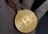 Биткойн монета для ключей золотой плиты BTC Token Key Chain Norwalty Party Fair Metal Keyring памятный сувенирный подарок