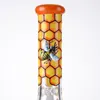 7 Inch Hookahs Bee Style Percolators Beaker Glass Bong 14mm Female joint Water Pipes Heady Mini Oil Dab Rigs