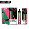 Aokit Zozo Bar jetable E Cigarettes 4500bscuffs Vape Pen 15.8ml Prérouvré 2200mAh Rechargeable Batterie Rechargeable Pood Device Kit228L