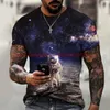 Мужские футболки 2022 Космос планета космический космос Galaxy Astronaut 3D футболка детская луна печать звезды неба мальчики девочки дети мода футболка XXS-6XL