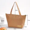 High Quality DuPont Paper Aluminum Film Bag Outdoor Picnic Insulation Bags ice lunch box kraft papers Bento Pack folding digestible Handbag Brown Size 4