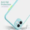 Proteção de lente de câmera de pele transparente forsted fosco case híbrido para iphone 12 mini 11 pro max xr xs x 8 7 6