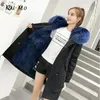 Women's Down Parkas KAI-MO 여성 모피 코트 롱 파카 방수 빅 칼라 후드 두꺼운 웜 라이너 겨울 자켓