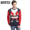 URSPORTTECH Hässlicher Weihnachtspullover Männer Pullover Slim Fit Pullover Strickwaren Warme Herbst Weihnachten Hirsch Pullover Lässige Männer Kleidung 201221