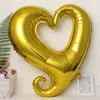 32" Large Size Hook Heart Shaped Foil Helium Balloons Wedding Valentine's Day Decor I Love You Inflatable Air Globos Supplies