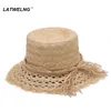 Fashionable Tea Party Hats For Women Foldable Raffia Beach Hat Elegant Summer Sun Bucket Hat Wholesale S1063 Y200602