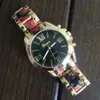 Лучший качественный новый леопардовый браслет -часы, излучающие римские цифры, набрать винтажные черные белые цветочные браслеты часы T200420