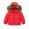 Inverno crianças casaco de pele gola com capuz crianças roupas bebê meninos meninas engrossado jaqueta y0912 2010221114043