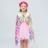 Fashion Girls Sequin Capes Cloak Rainbow Fish Scale Cape for Children Christmas Halloween Cosplay Little Memaid Princess Costume LJ201130