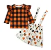 Halloween Outfit Vêtements pour enfants Petites filles Ensemble de survêtement mode Automne Hiver Vêtements décontractés haut et pantalon de haute qualité