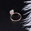 Transgems 14K 585 Rose/Red Gold 1.5ct 7mm F Color Cushion Cut Moissanite Diamond Engagement Wedding Ring For Women with Accents Y200620