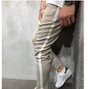 Pantalones tobilleros para hombre, ropa de calle, pantalones a cuadros con rayas laterales, informal, ajustado, moda urbana, nuevo estilo, envío gratis