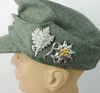 Cappelli a tesa larga Riproduzione WWII TEDESCO BERRETTO DA CAMPO CAPPELLO IN METALLO CECCHINO EDELWEISS BADGE PIN Negozio 56051011