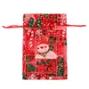 Bolsa de Natal 13 * 18 cm Cute doce presente Santa Sacos Snowman Papai Noel Cervos Bear Chiffon Santa Saco Enfeites de Natal Pingentes Atacado